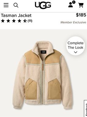 UGG Tasman Jacket in Cream and Tan Sherpa
